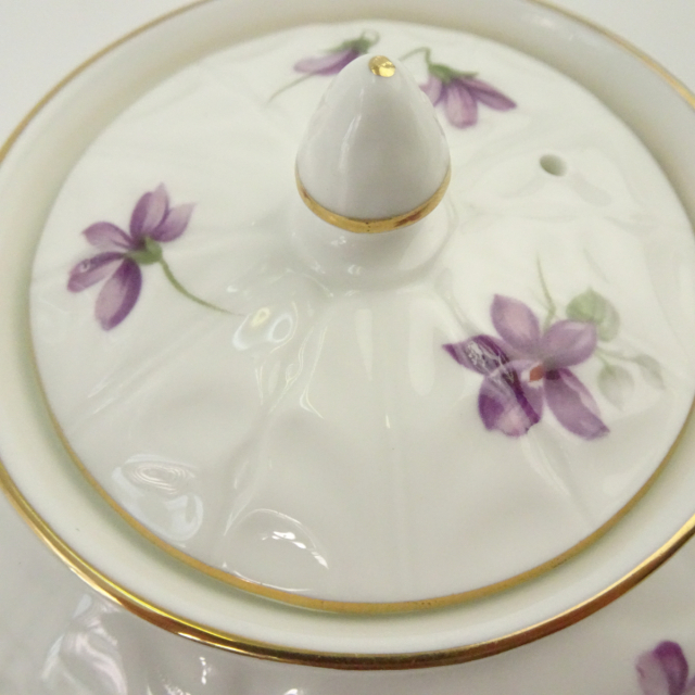 エインズレイ ティーポット クリーマー セット スミレ バイオレット