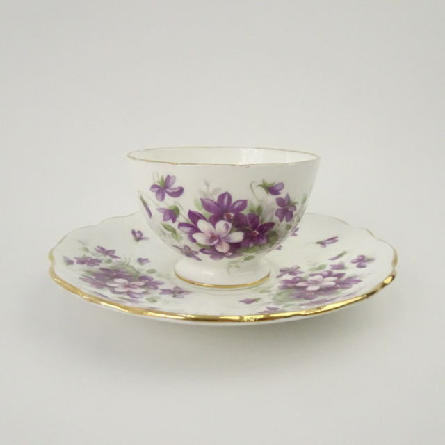 エインズレイ ティーポット クリーマー セット スミレ バイオレット