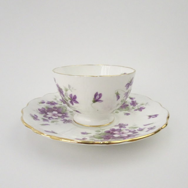 エインズレイ ティーポット クリーマー セット スミレ バイオレット