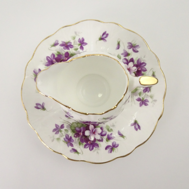 エインズレイ ティーポット クリーマー セット スミレ バイオレット