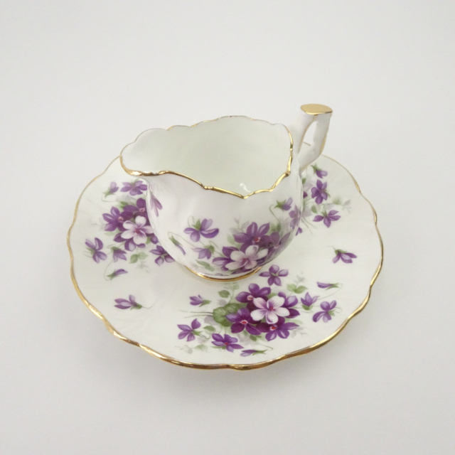 エインズレイ ティーポット クリーマー セット スミレ バイオレット