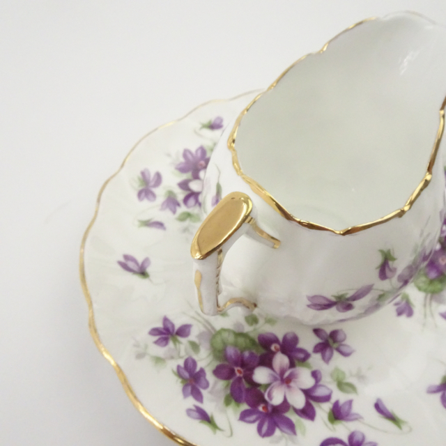 エインズレイ ティーポット クリーマー セット スミレ バイオレット