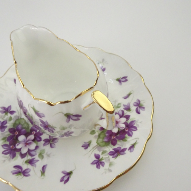 エインズレイ ティーポット クリーマー セット スミレ バイオレット