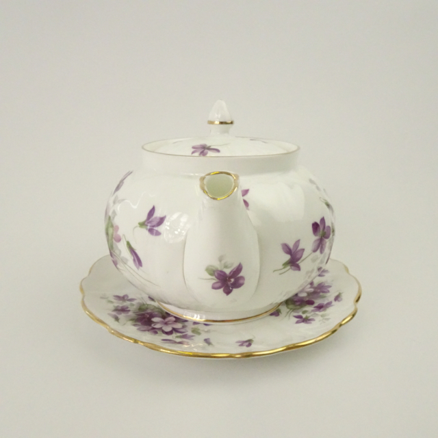 エインズレイ ティーポット クリーマー セット スミレ バイオレット