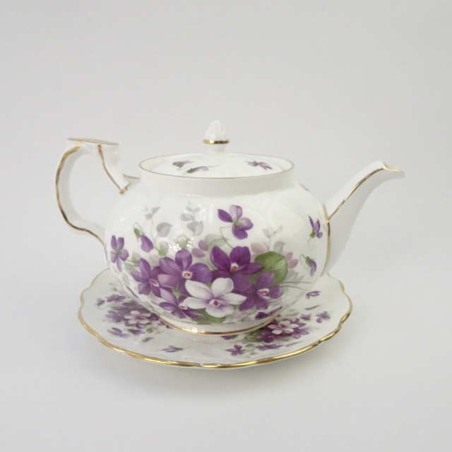 エインズレイ ティーポット クリーマー セット スミレ バイオレット