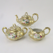 ノリタケ アンティーク ティーカップ ポット セット オールドノリタケ 金彩 薔薇