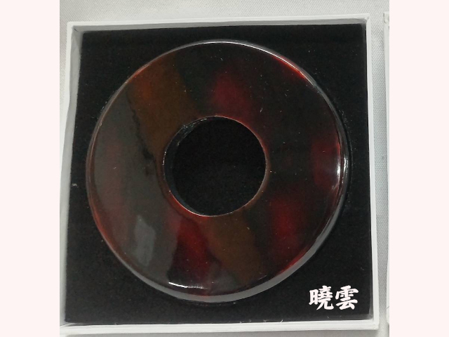 本漆塗革鍔 曉雲