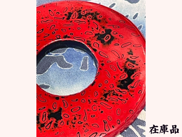 本漆塗革鍔 赤虫喰 在庫品