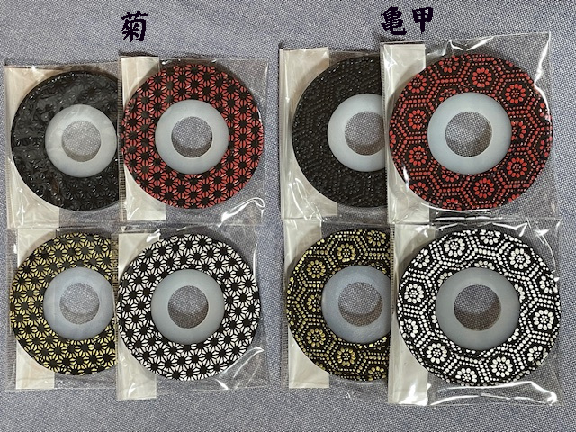 印伝風ツバ止 亀甲/菊