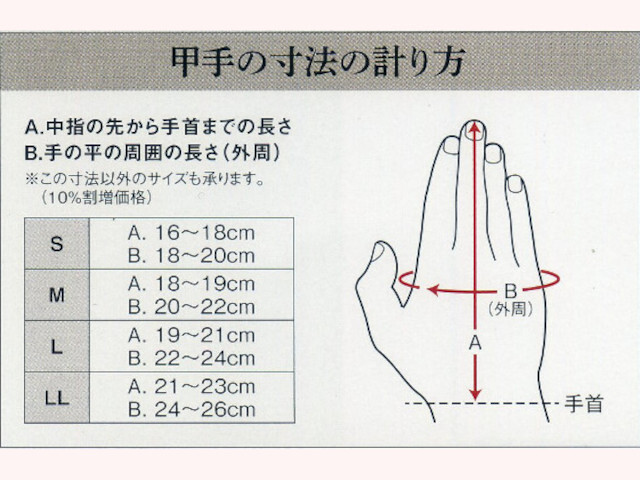 ミツボシ 天 極厚 8mm織刺 甲手