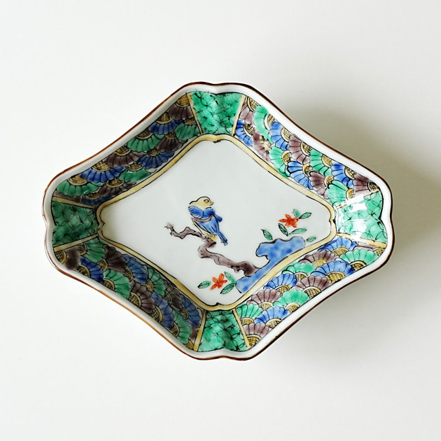 新道工房　色絵動物文角皿 新道工房 色絵動物文角皿 新道工房展 3 色絵いろいろ - 百