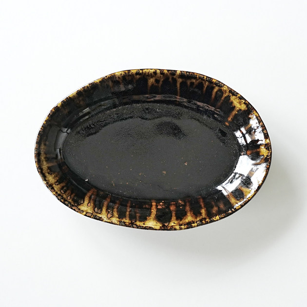 松村英治 オーバル中皿（鼈甲）