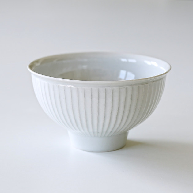 阿南維也 白磁鎬飯碗（大）