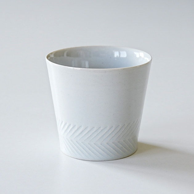 阿南維也　白磁鎬蕎麦猪口（大）