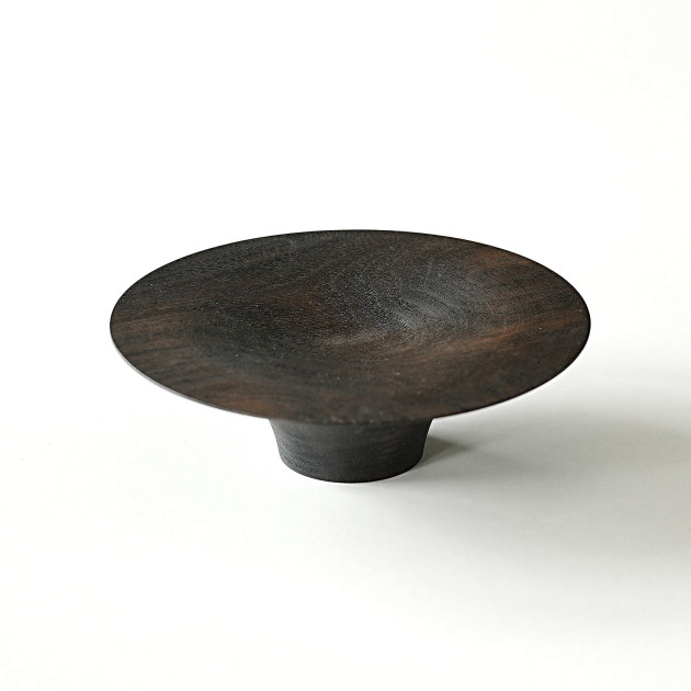 神野達也　菓子台皿 小（ウォルナット・鉄媒染オイル仕上）