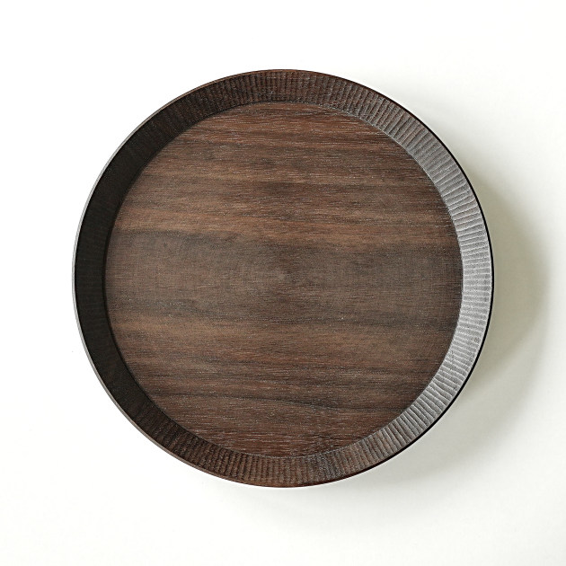 神野達也　鎬皿 大（ウォルナット・鉄媒染オイル仕上）