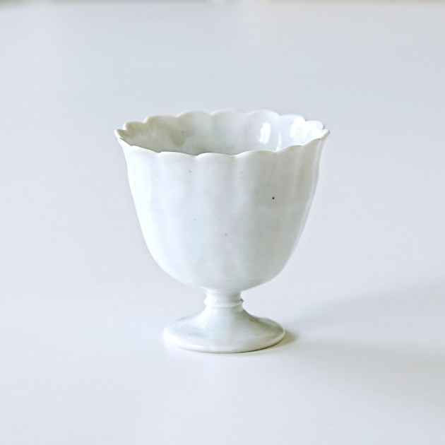 廣政毅　白磁輪花高杯