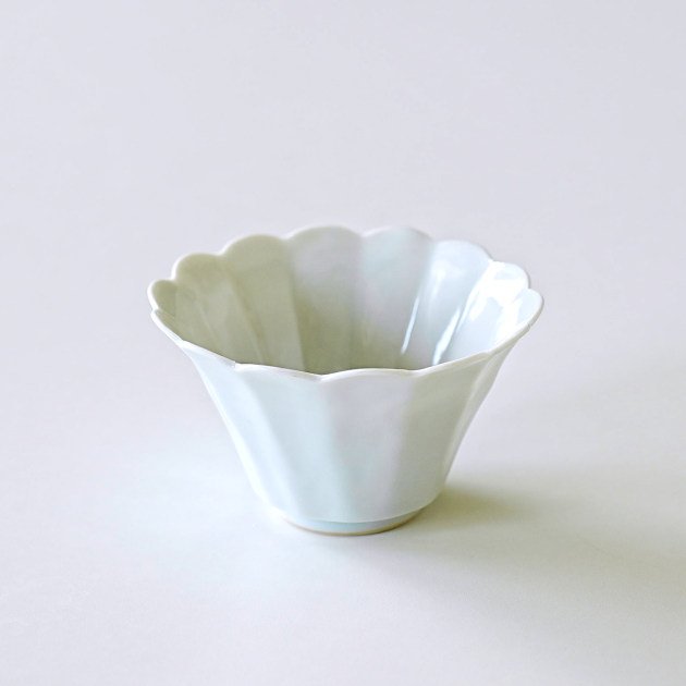 廣政毅　白磁花形小付