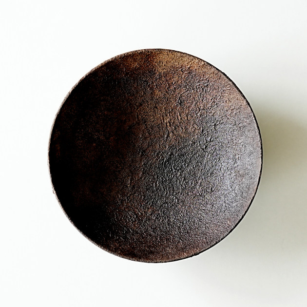山田果林　深鉢（刷毛錆漆塗）B