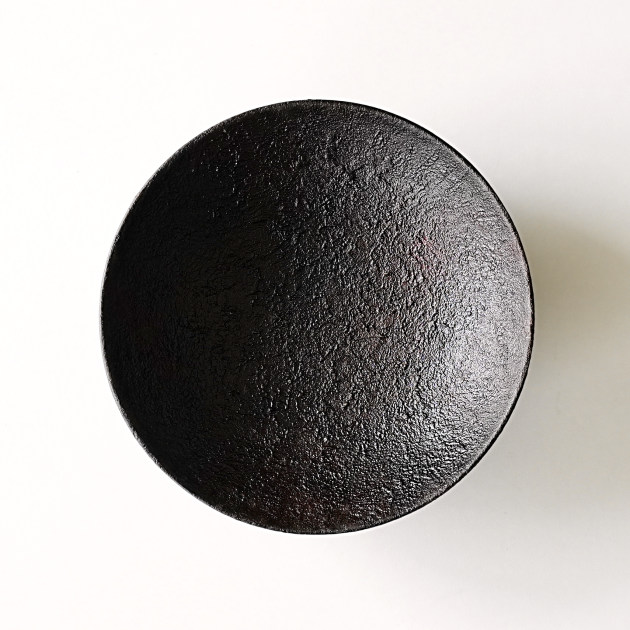 山田果林　深鉢（刷毛錆漆塗）C