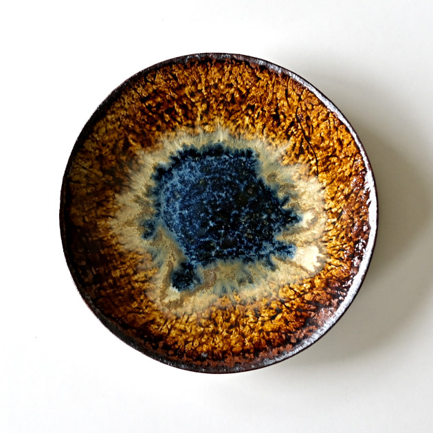 大沼道行さん　プレート2枚 大沼道行 二彩丸皿