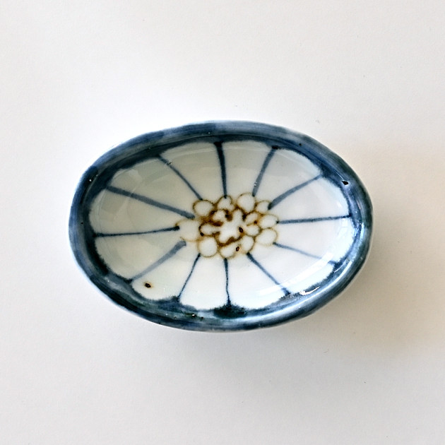 村上直子さん　小菊オーバル楕円皿（小）2枚　アンティーク小林皿あ1枚　未使用 山口利枝 菊花文小判型豆皿