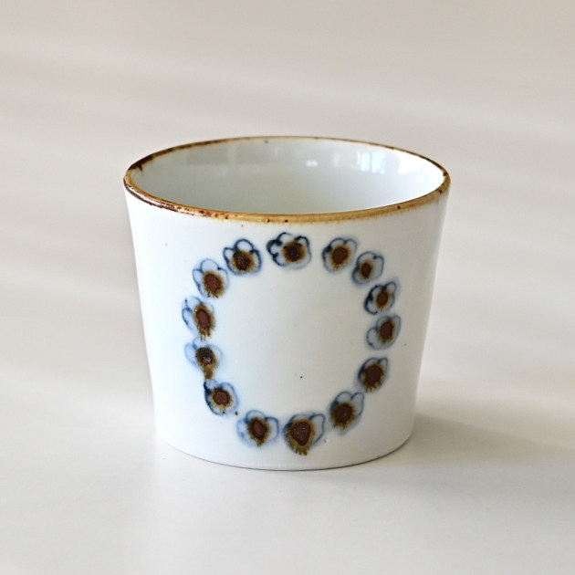 山口利枝　リース文そば猪口