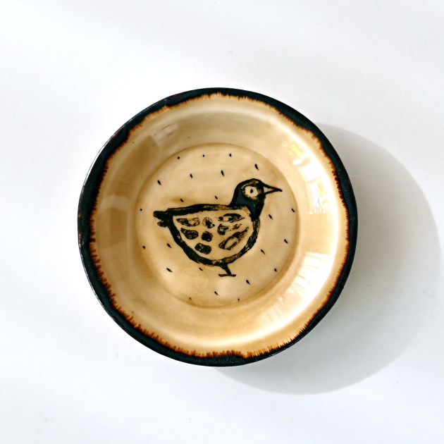 田屋道子　豆皿（鳥）