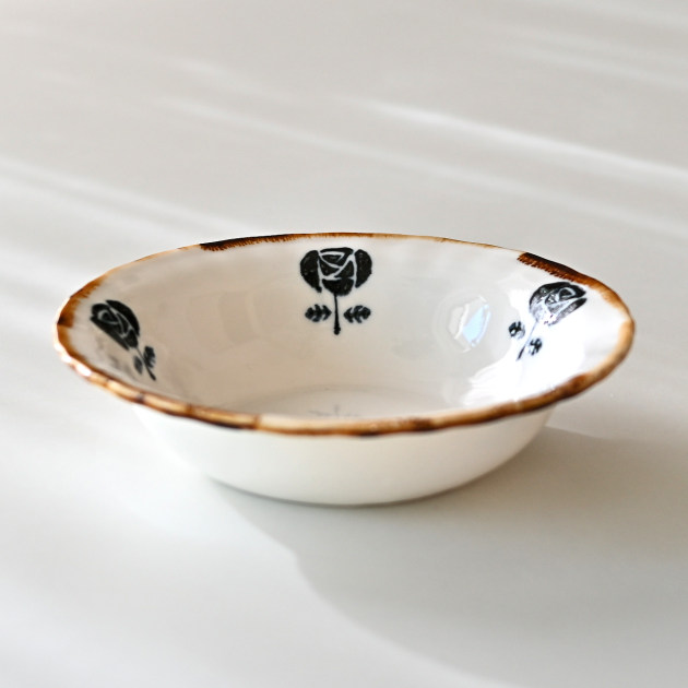 田屋道子　スープボウル（バラ）