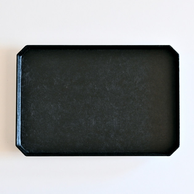 蝶野秀紀　すみきり茶盆（黒・L・和紙貼）21cm×31cm