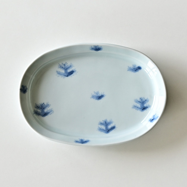 清水なお子　松枝文リム楕円皿
