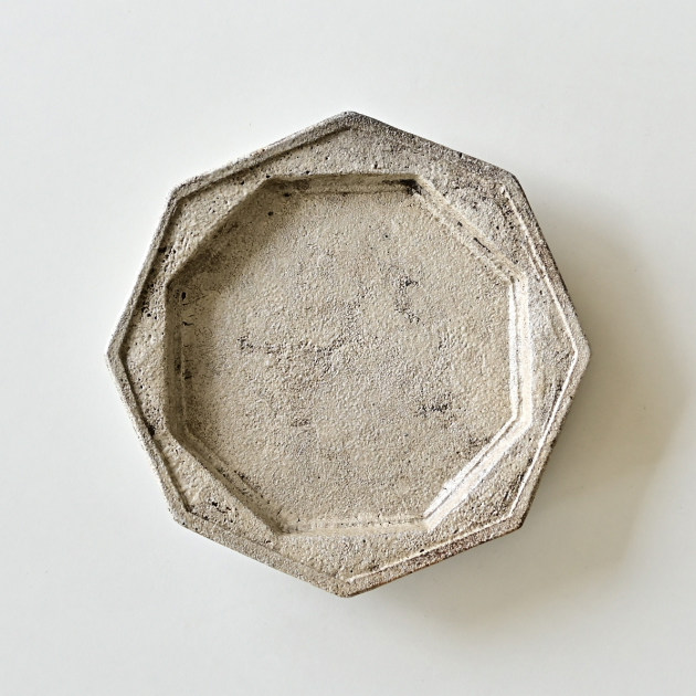 渡辺信史　八角銘々皿（炭白）