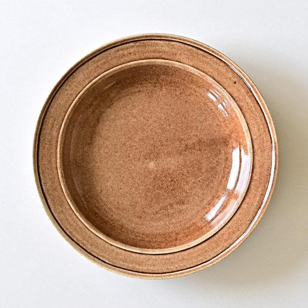 渡辺信史　ラウンドディッシュ（胡桃釉）