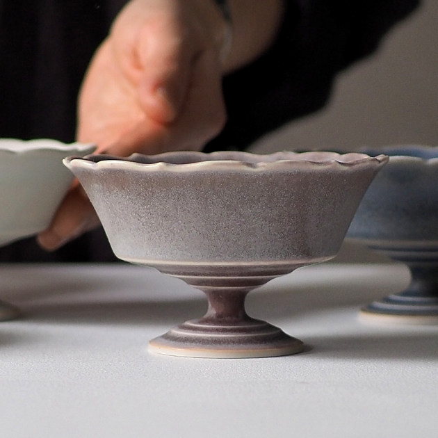 杉原万理江　稜花高台平小鉢