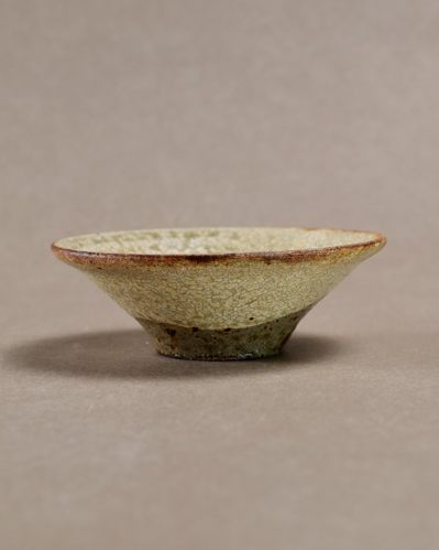 馬渡新平 ヒビ粉引き3.5寸あさがお鉢