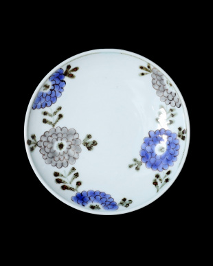 清水なお子 色絵鉄花唐草5寸皿