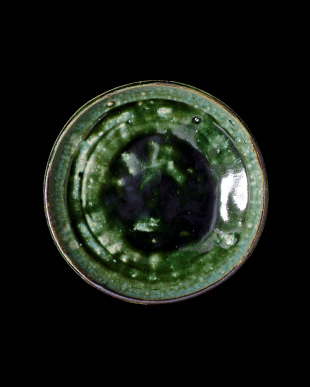 吉田学　織部縁鉄5寸深皿