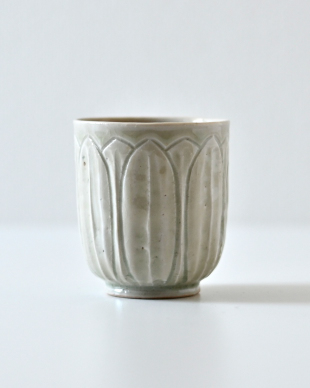 田村文宏　白磁蓮弁湯呑