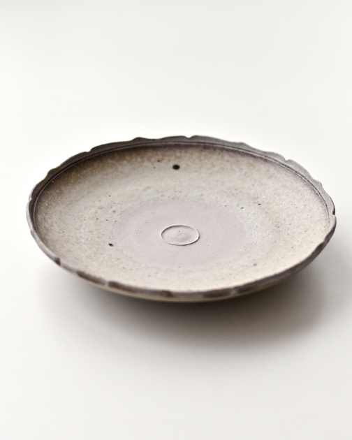 田村文宏　白瓷輪花皿