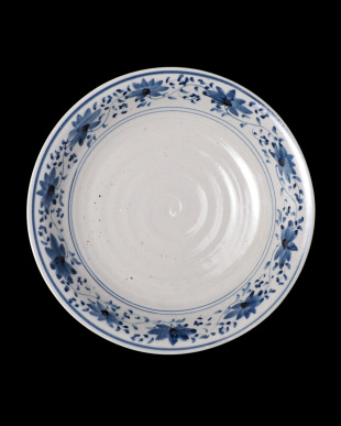 沼田智也　染付8.5寸皿