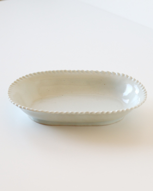 廣政毅 白磁フレンチ楕円深皿