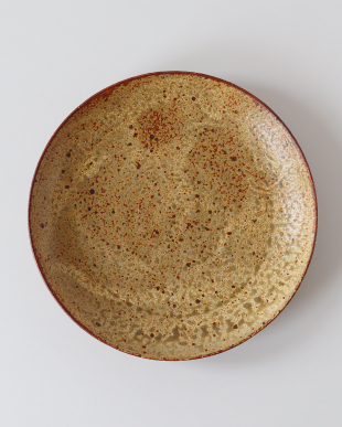 馬渡新平　ヒビ粉引き8寸皿