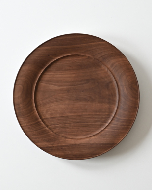 神野達也　リム皿25cm（ウォルナット・オイル）