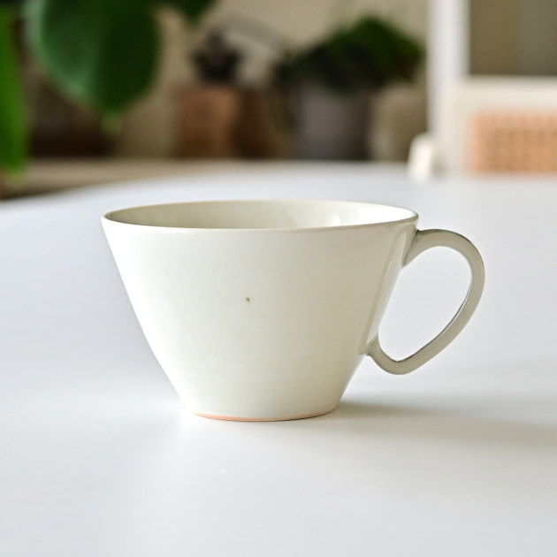阿部春弥・みか　白磁スープカップ　