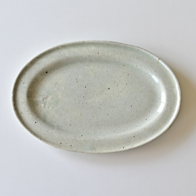 及川静香　粉引オーバル皿（LL）