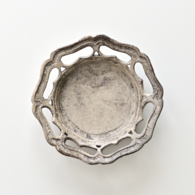 渡辺信史　透かし向付（輪花・炭白）