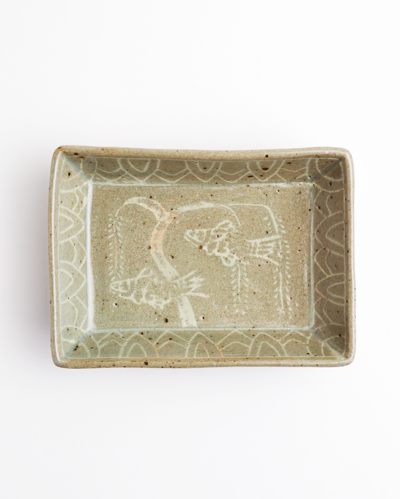 志村睦彦　三島魚柳文角皿