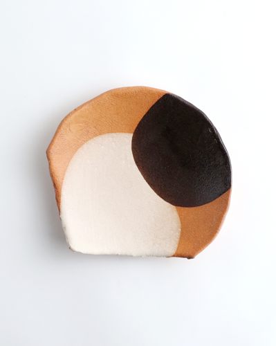 梶原妙子　掛分変形足付皿