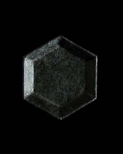 蝶野秀紀　和紙貼六角豆皿S（黒）