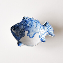 【未使用】新道工房　角形小鉢　網目に海老 未使用】新道工房 角形小鉢 網目に海老 未使用】新道工房 角形